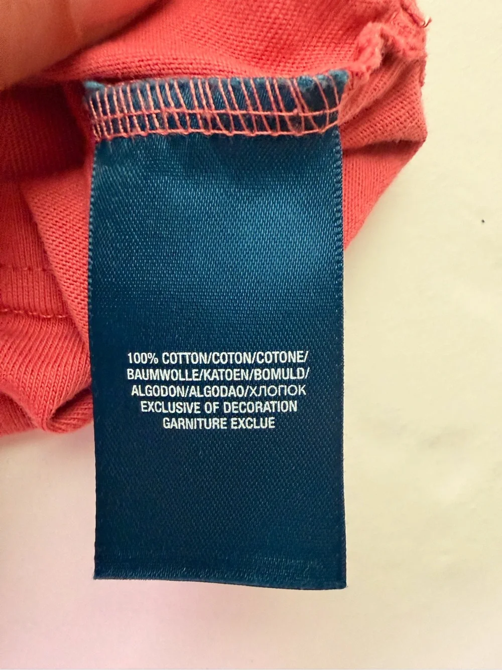 Ralph Lauren dark salmon Short-Sleeve size 10-12 Crewneck Tee with Navy Pony